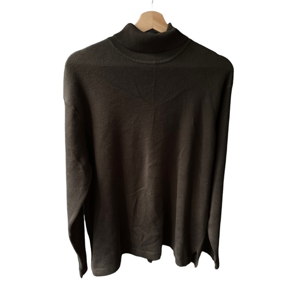 utility oversized turtleneck green tight knit sweater for style with cargo pants - Picture 1 of 3